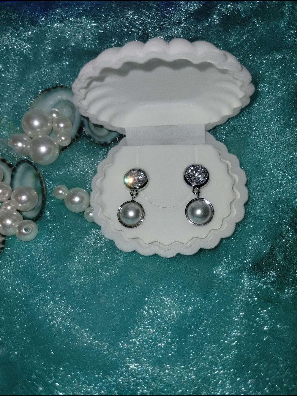 Minimalist Silver-Tone Pearl Drop Wedding Earrings- Bridal Jewelry